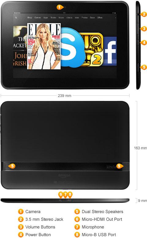 Technische specificaties Kindle Fire HD 8.9
